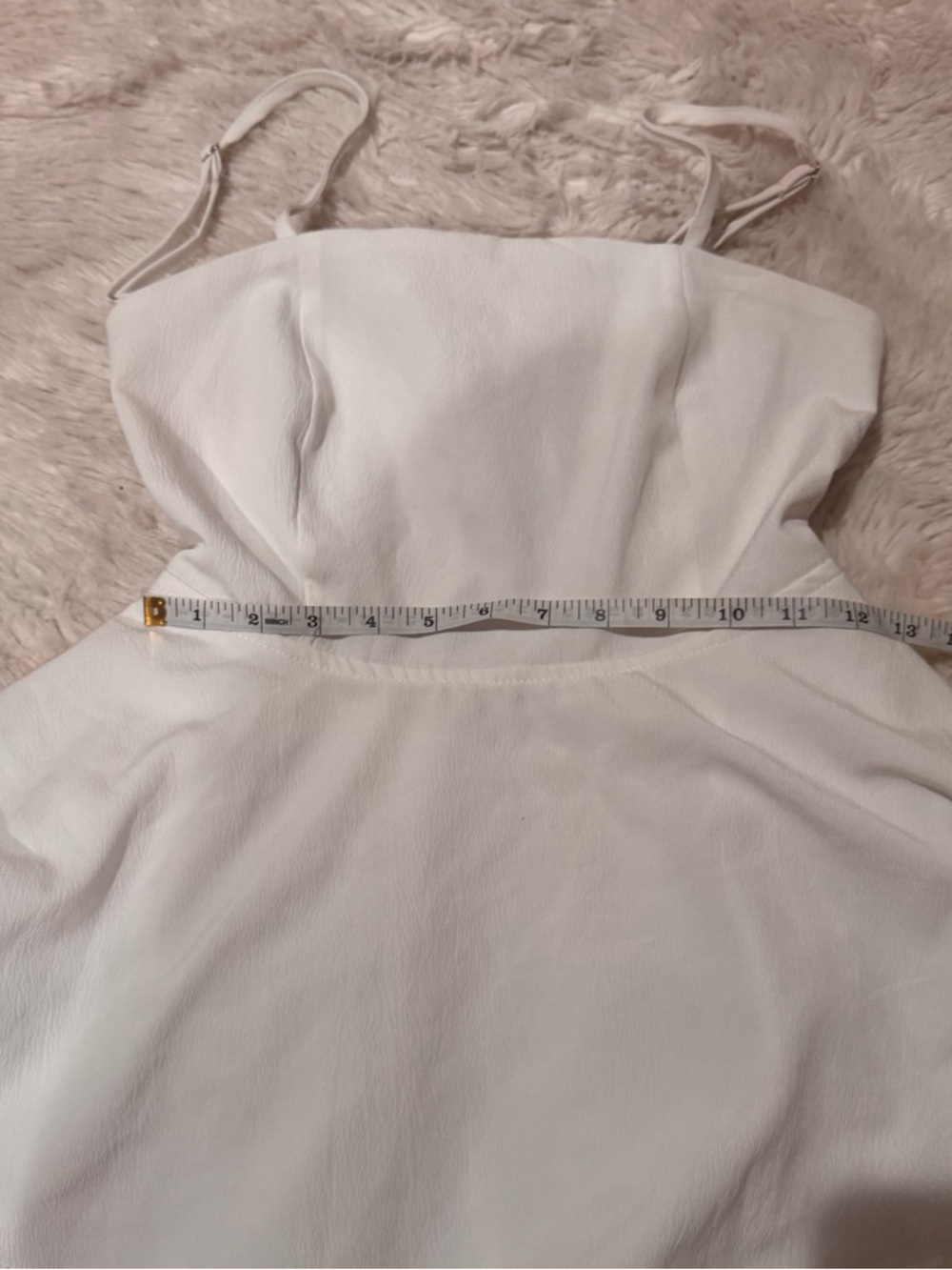 White Ruffle Spaghetti-Strap Mini Dress - Picture 6 of 9